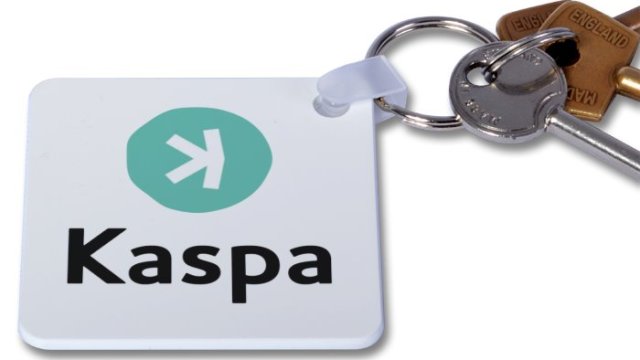 Kaspa-Keyring-Black-logo-White-Writing